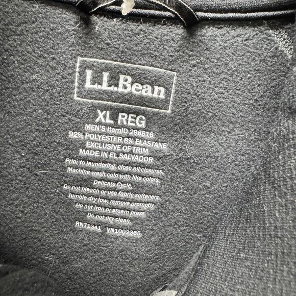 LL Bean Vest Mens XL Black Full Zip ProStretch Fleece Jacket AMPERITY Logo NEW - Picture 2 of 9